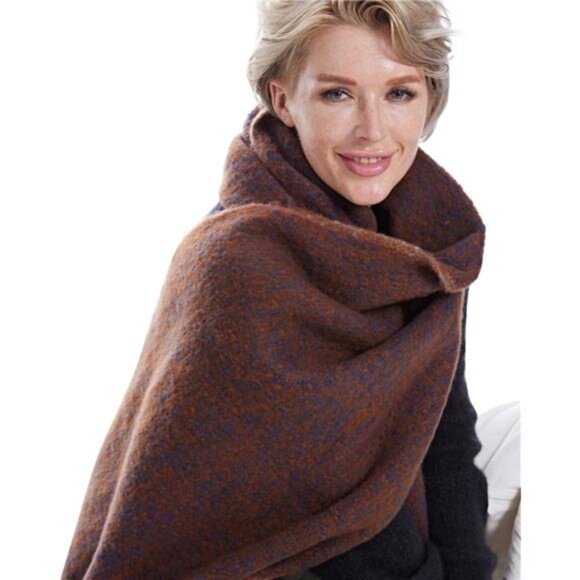 Chunky Scarf Fluffy Warps for Women Camel Blue - Picture 2 of 7